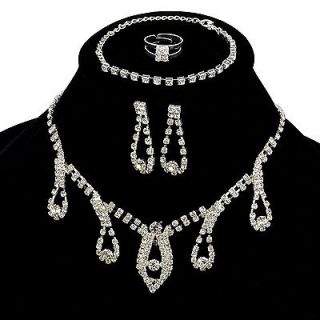 Swarovski Crystal Earring Bracelet Necklace Ring Wedding Party Jewel 