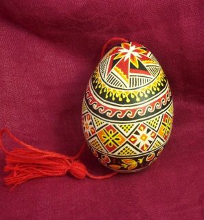   Pysanky Pysanka. Easter Goose painted EGG. Decorative handmade eggs