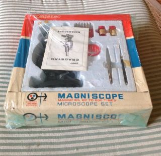 RARE VNTG Japanese Cragstan Toy Magniscope Microscope Set Unopened In 