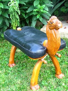 UNIQUE Vintage HANDMADE CAMEL SADDLE CHAIR   COMFORTABLE CUSHION SEAT 