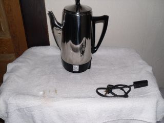   STAINLESS STEEL CHOME 10 CUP COFFEE MAKER/ PERCOLATOR. GREAT COND