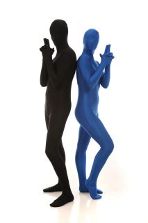   lycra spandex full body suit costume or unitard in electric blue S XL
