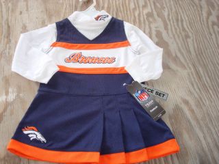 Denver Broncos Girls Size 4 to 6X Reebok Cheerleader Jumper Dress NWT