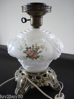 Vintage Puffy Roses Gone with the Wind Lamp Base Lamp works Great