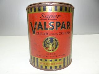   Valspar Clear and in Colors Stain Paint Tin Advertising Container