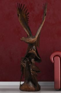 Large Dark Wooden Hunting Eagle statue  170cm