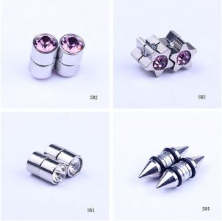 Round / Star Men Magnetic No Ear Hole Alloy Ear Clip Stud Magnet 