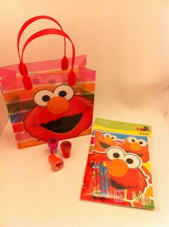 Elmo Party Favor Coloring Book Stamp Set   Red/Pink