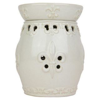 ELECTRIC TART WARMER / MELTER TALL WHITE FLEUR, use with Mia Bella 