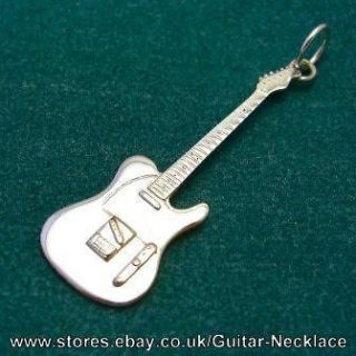 New silver Fender Telecaster electric guitar pendant