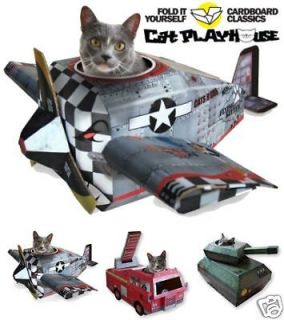 Suck UK Cat Play House  Fire Truck, Tank, Jet DIY Model
