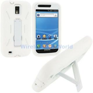 White Hybrid Case Cover w/ Stand for Samsung T Mobile Galaxy S2 II 