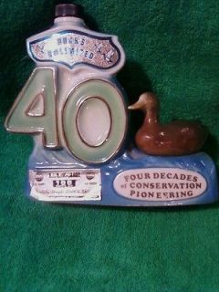 DUCKS UNLIMITED 1977 JIM BEAM DECANTER BY REGAL CHINA