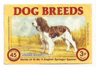   Label Dog Breeds Cornish Match Co. No. 11 English Springer Spaniel