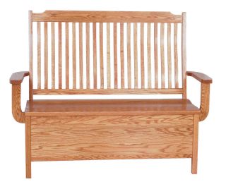Mission Oak Benches Indoor Furniture Wooden Storage New