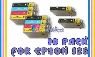 10PK 126 ink for Epson Stylus NX330 NX430 2 Set+ 2 extra black High 