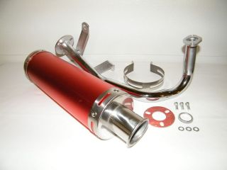 Scooter Performance Exhaust System Red Gy6 50cc QMB139 Chinese Scooter 