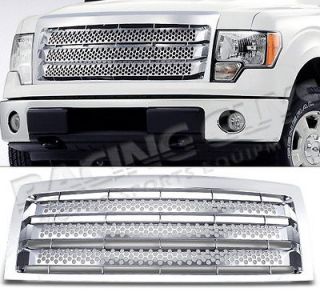   TRUCK CHROME RANGE ROVER STYLE GRILLE GRILL FORD F150 09 10 11 12 KIT
