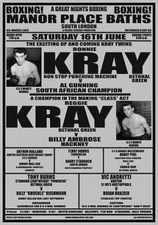 The Krays Ron Reg Kray HUGE Boxing Poster S London