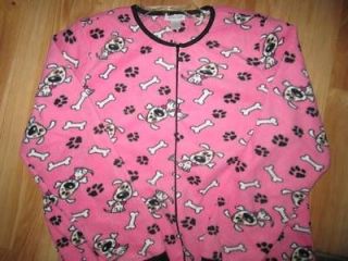   Puppies L Adult Footed Fleece Pajamas Dog Lovers One Piece Footies NEW