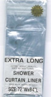 New EXTRA LONG vinyl shower curtain Liner 3 Colors, 72W x 84L Heavy 