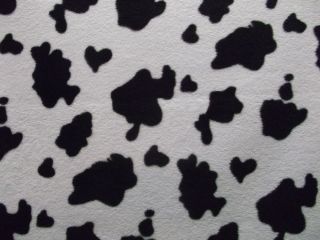Fab and Funky Black & White Cow Animal Print Soft Polar Fleece