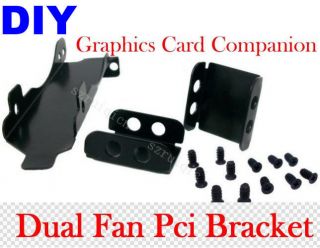 Dual Fan Mount Rack PCI Slot Bracket for video card