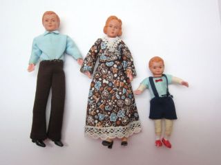   Vintage Mini Flexible Wrapped Armature Family 3 Doll Lot Excellent