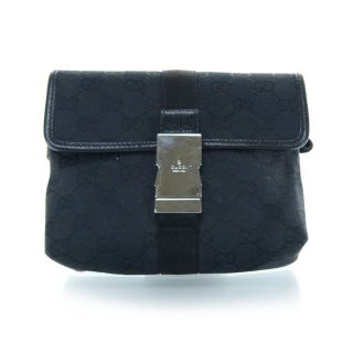 GUCCI Monogram Fanny Pack Belt Waist Bag Unisex Black