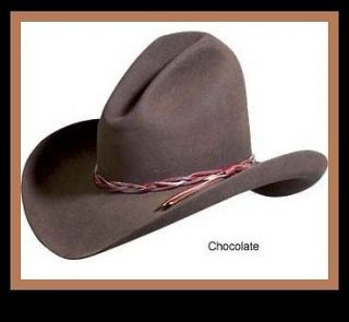 NEW Chocolate Brown Beaver Felt~GUS HAT~Cowboy Western