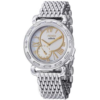 Fendi Womens Selleria Mother Of Pearl Dial Stainless Steel Watch 