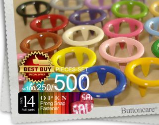 60 % off 20 colors enamel open ring prong fasteners