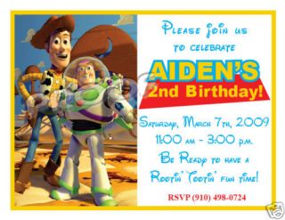 10 Toy Story 2 Buzz Woody Personalized Invitations SetB