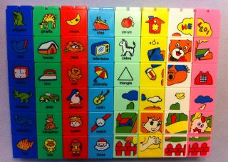   of 48 ABC, 123, Picture, & Word Blocks Building Toy Bricks Autism NEW