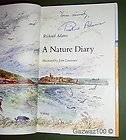 RICHARD ADAMS, Watership Down author Nature Diary SIGNED 1st Edition 