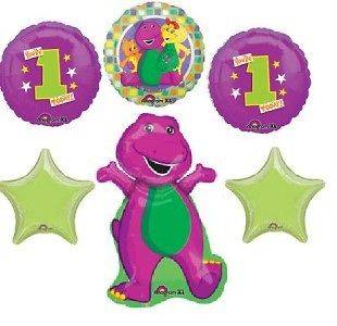 BARNEY FIRST BIRTHDAY party supplies balloons 1st one