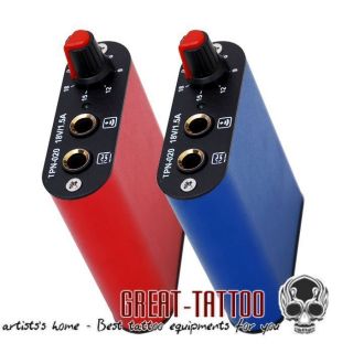   Tattoo Blue And Red Mini Power Supply For Grip Tube Machine Gun Kit