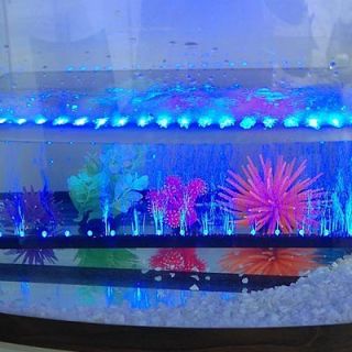 Aquarium Fish Tank Blue 18 LED 110V 220V Airstone Bubbler LED Lights 