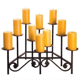 24x19x14 10 Candle Black Wrought Iron Fireplace Candelabra