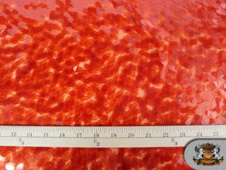 Sequin Fish Scale Taffeta ORANGE Fabric / 62 Wide / Sold by the yard