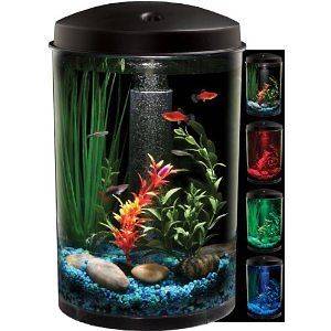   AQUARIUS Aqua View 360 Aquarium Kit w/ LED Light 3 Gallon Fish Tank