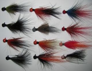 and 1/8 oz custom Hair jigs for Smallmouth bass 5 pack mixed 