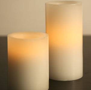 White Flameless Battery Candle With Glowing Wick by Candle Impressions