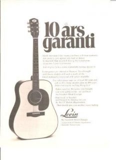 Levin martin guitar 10 ars garantin   1974 PRINT AD
