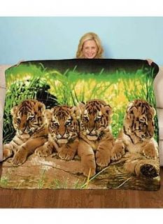 Animal Fleece Blankets   Wolf, Tiger, Dolphins, Horses, Tiger Cubs 