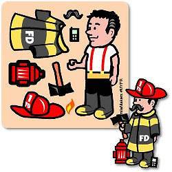 24 MAKE A FIREFIGHTER STICKERS PARTY FAVORS Fireman