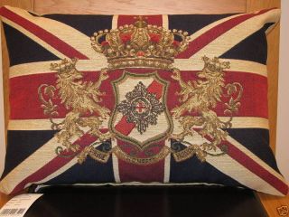 Union Jack Lion & Crown Flag Tapestry Cushion