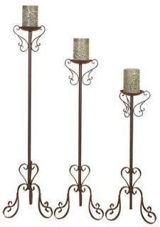 Newly listed Wrought Iron Floor Candle Holders Set Tall Standing New