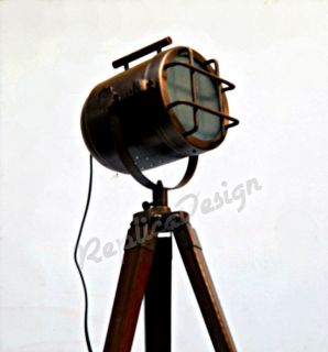   finish ship Signal spot light Search sealight Wooden Tripod Floor lamp