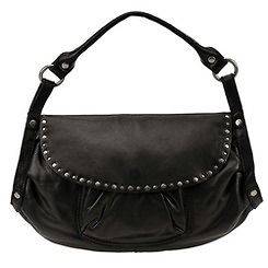 Lucky Brand Sunset Junction Leather Flap Hobo Bag Black New $189